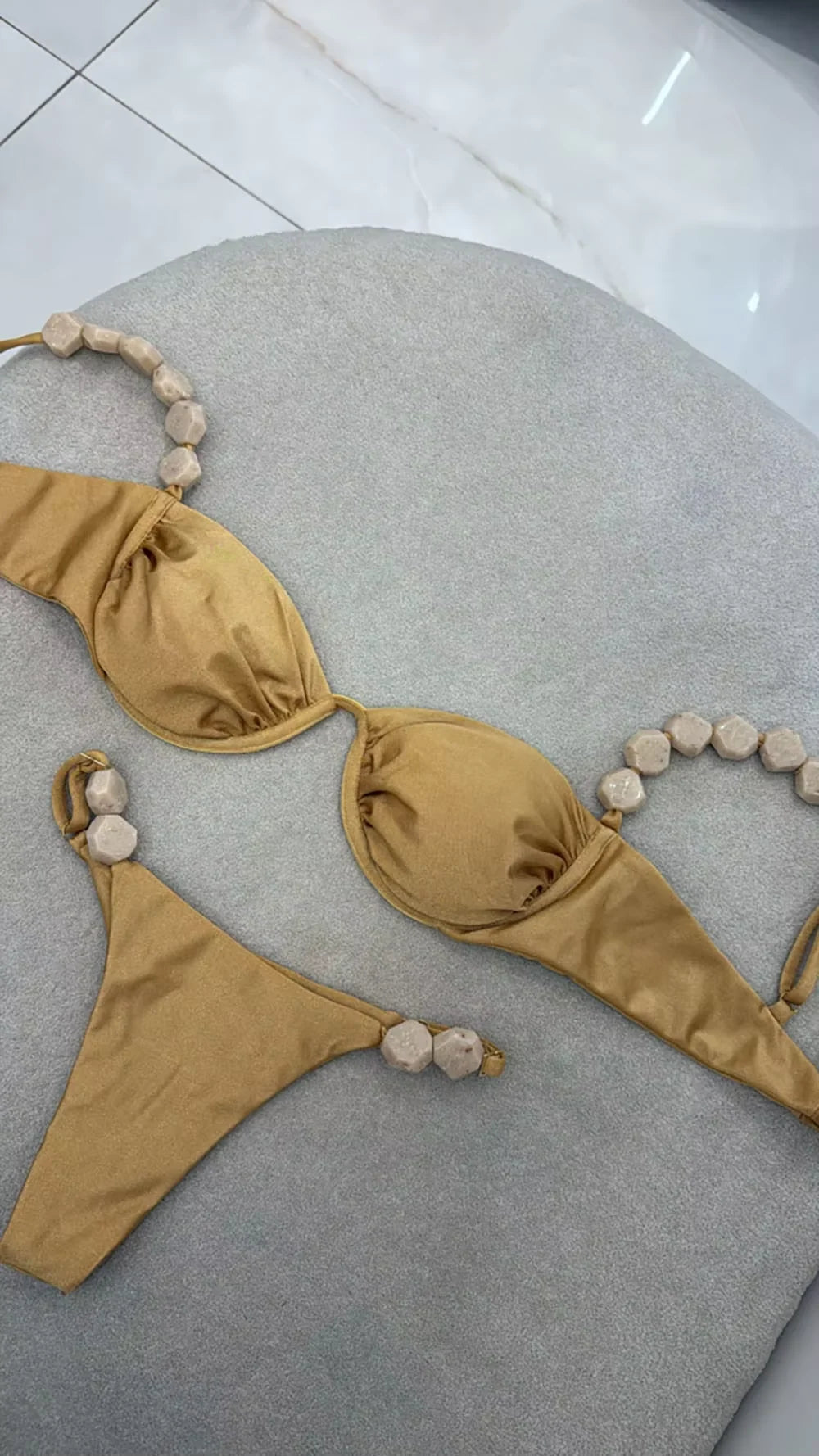 Beaded Triangle Bikini