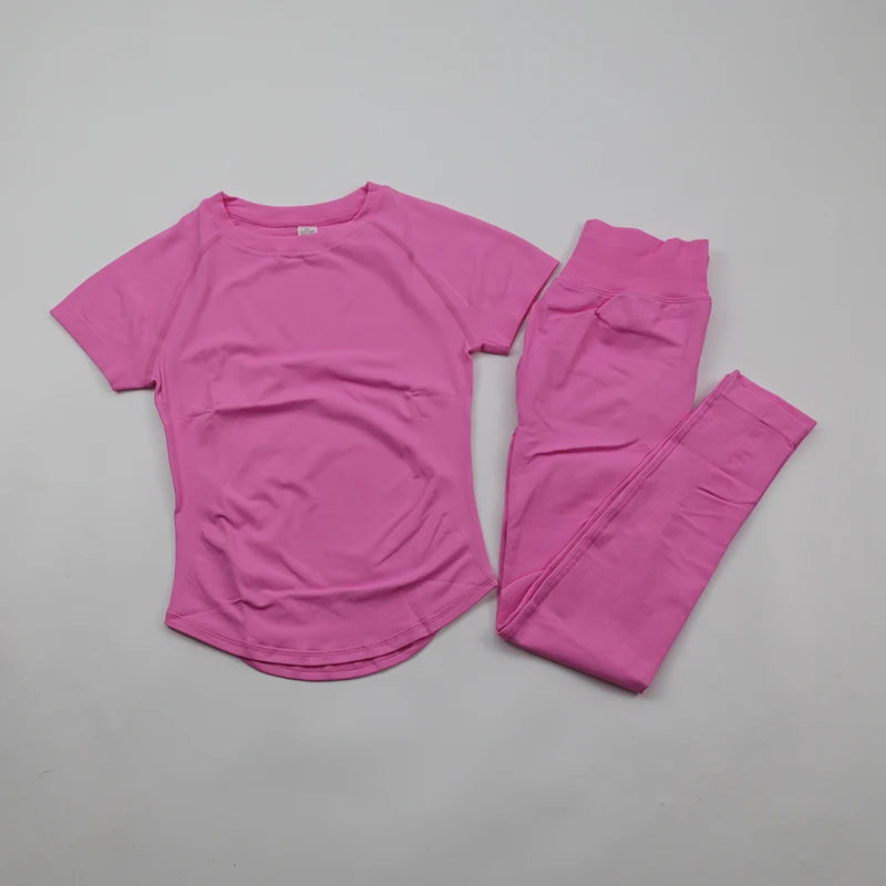 Women's Tee And Shorts Yoga Set For Workout Outfits