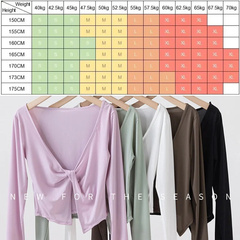 Women's Twist-Front Long-Sleeve Workout Top