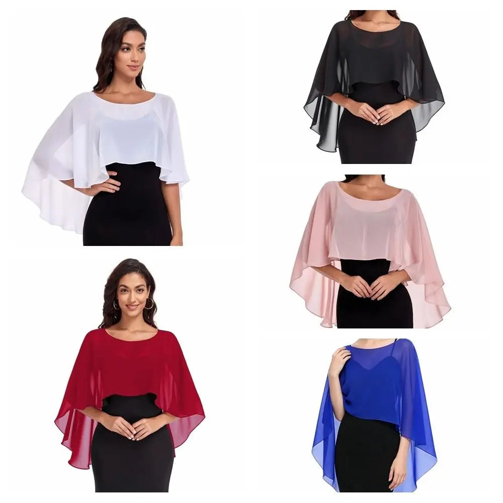 Sheer Batwing Drape Cape for Layering over Outfits