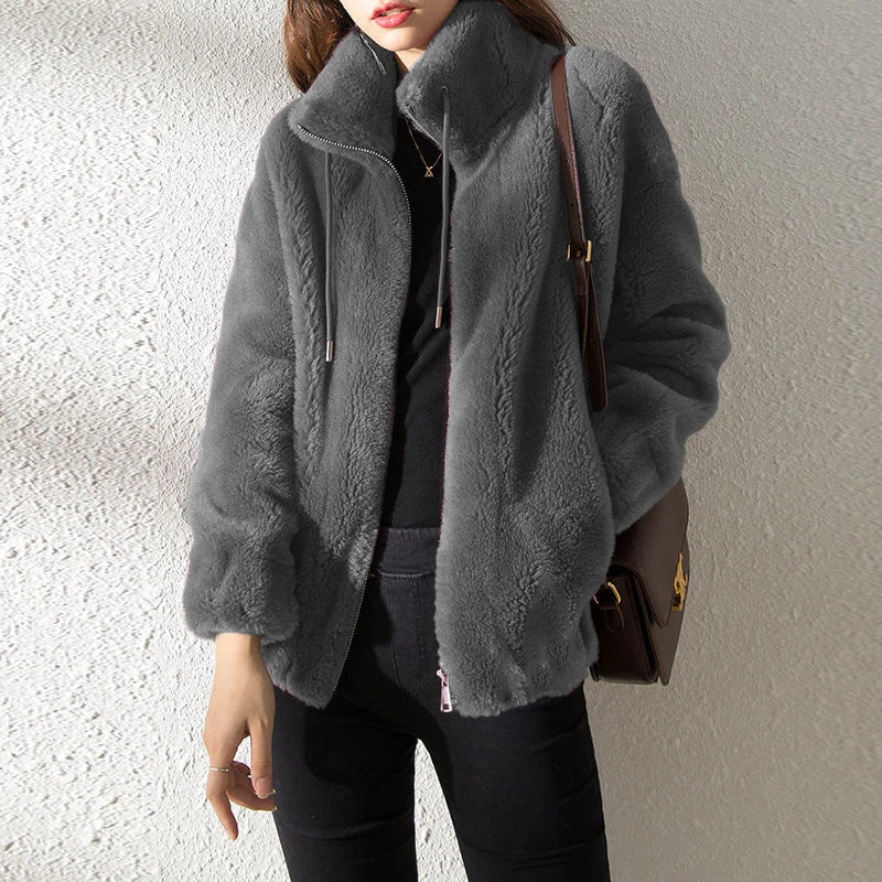 Long Sleeve Casual Front Closure Streetwear Jacket for Layering