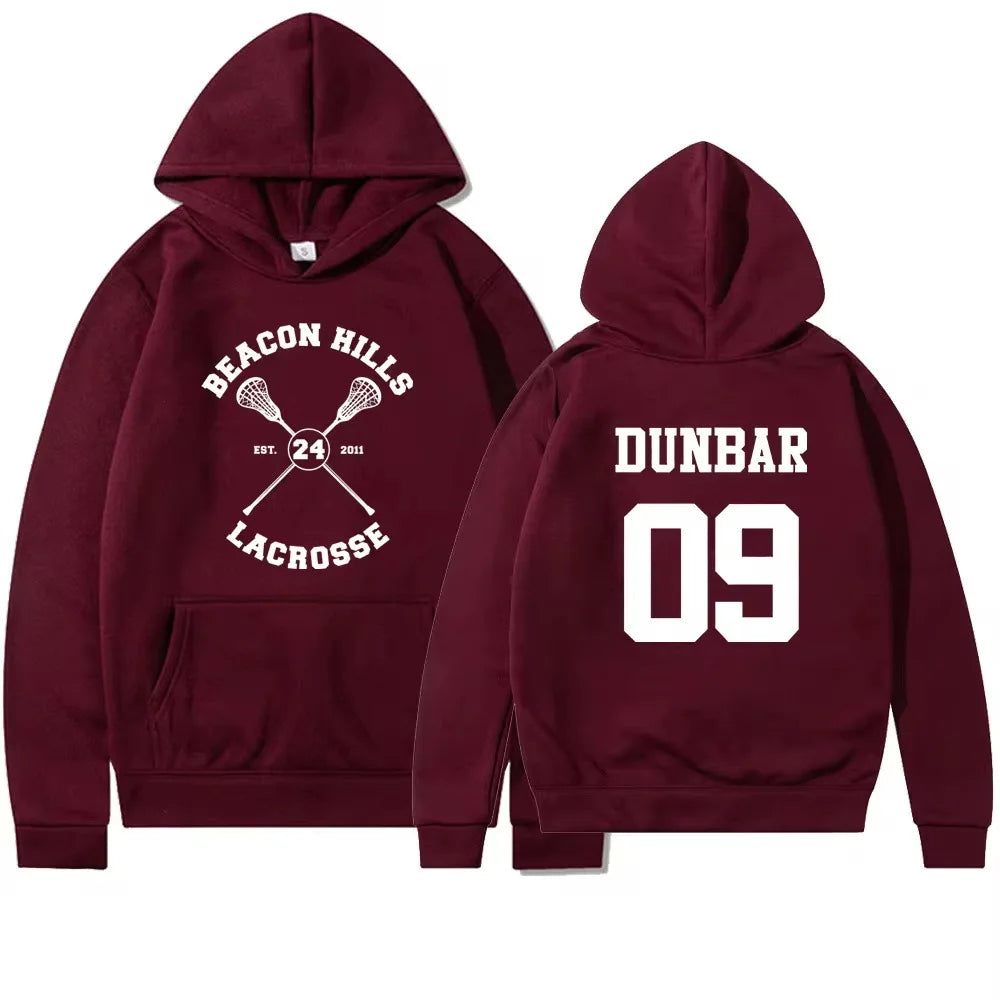 Beacon Hills Number-Print Long-Sleeve Pullover Hoodie