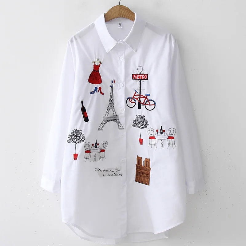 Women's Collared Long Sleeve Shirt
