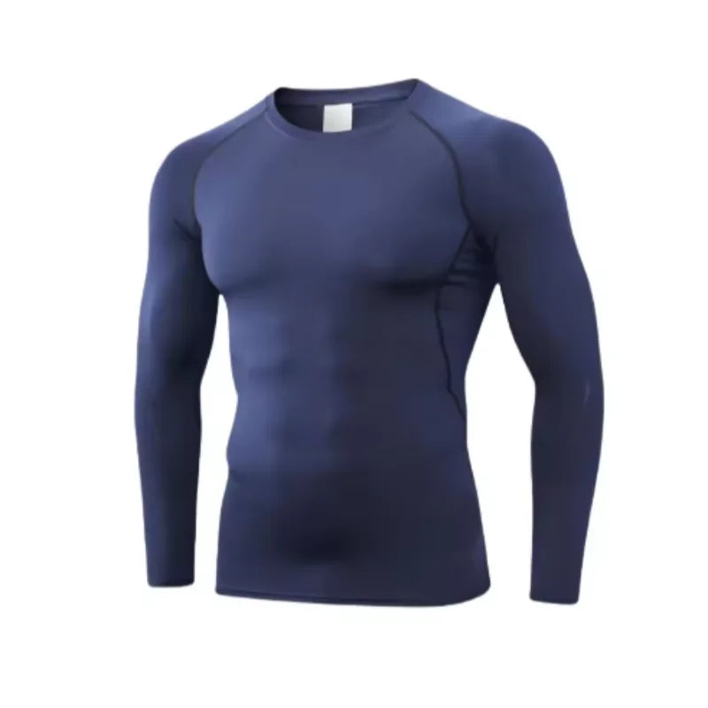 Fitted Crew Neck Long Sleeve Compression T Shirt