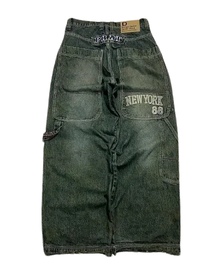 Women's Black Embroidered Baggy Fit Denim Jeans For Everyday Outfits