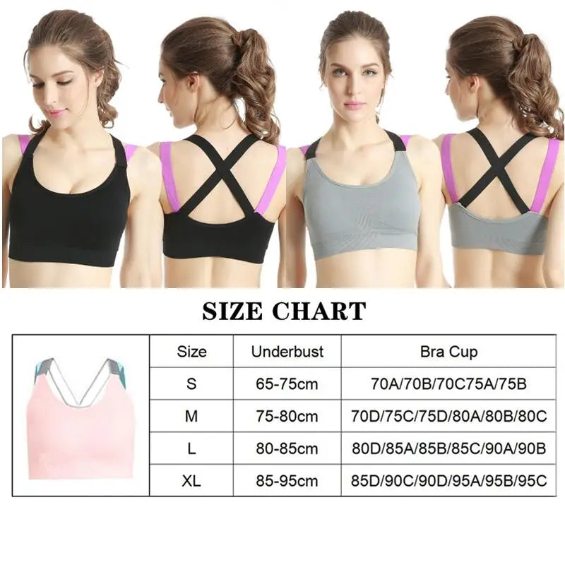 Women's Front Clasp Cross Strap Sports Bra