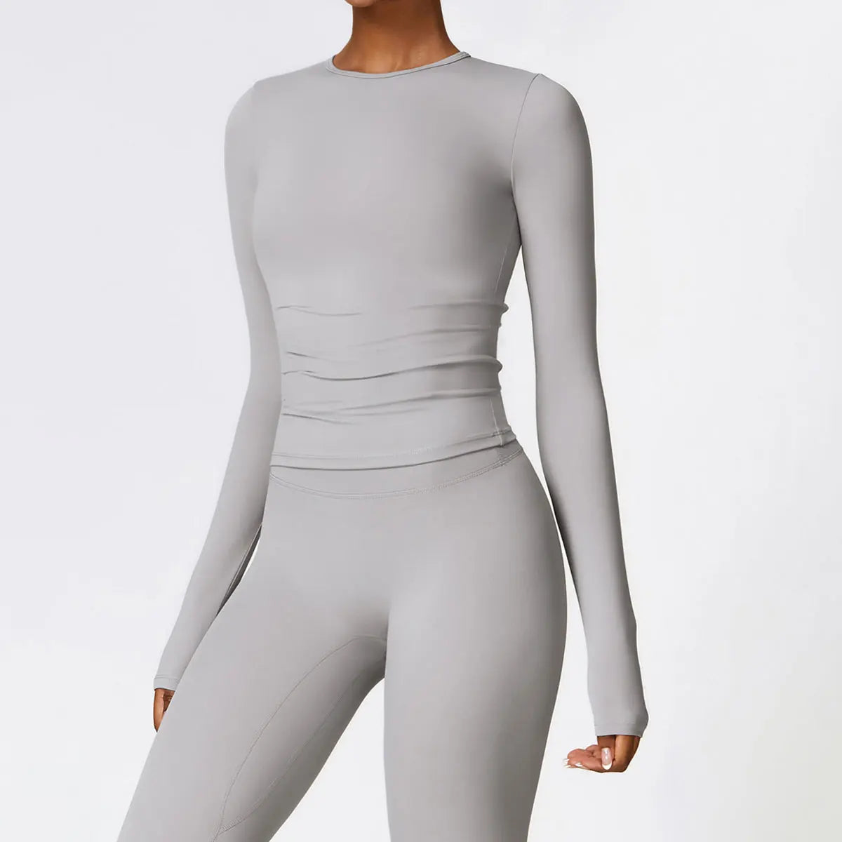 Women's Crew Neck Fitted Long Sleeve T-shirt For Workout Outfits