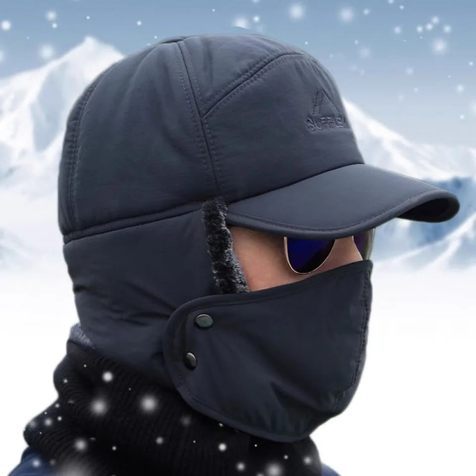 Ear Flap Cap with Detachable Lower Face Cover