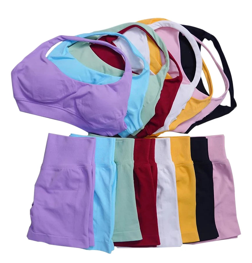 Women's Halter Bra And Shorts Yoga Set For Workout Outfits
