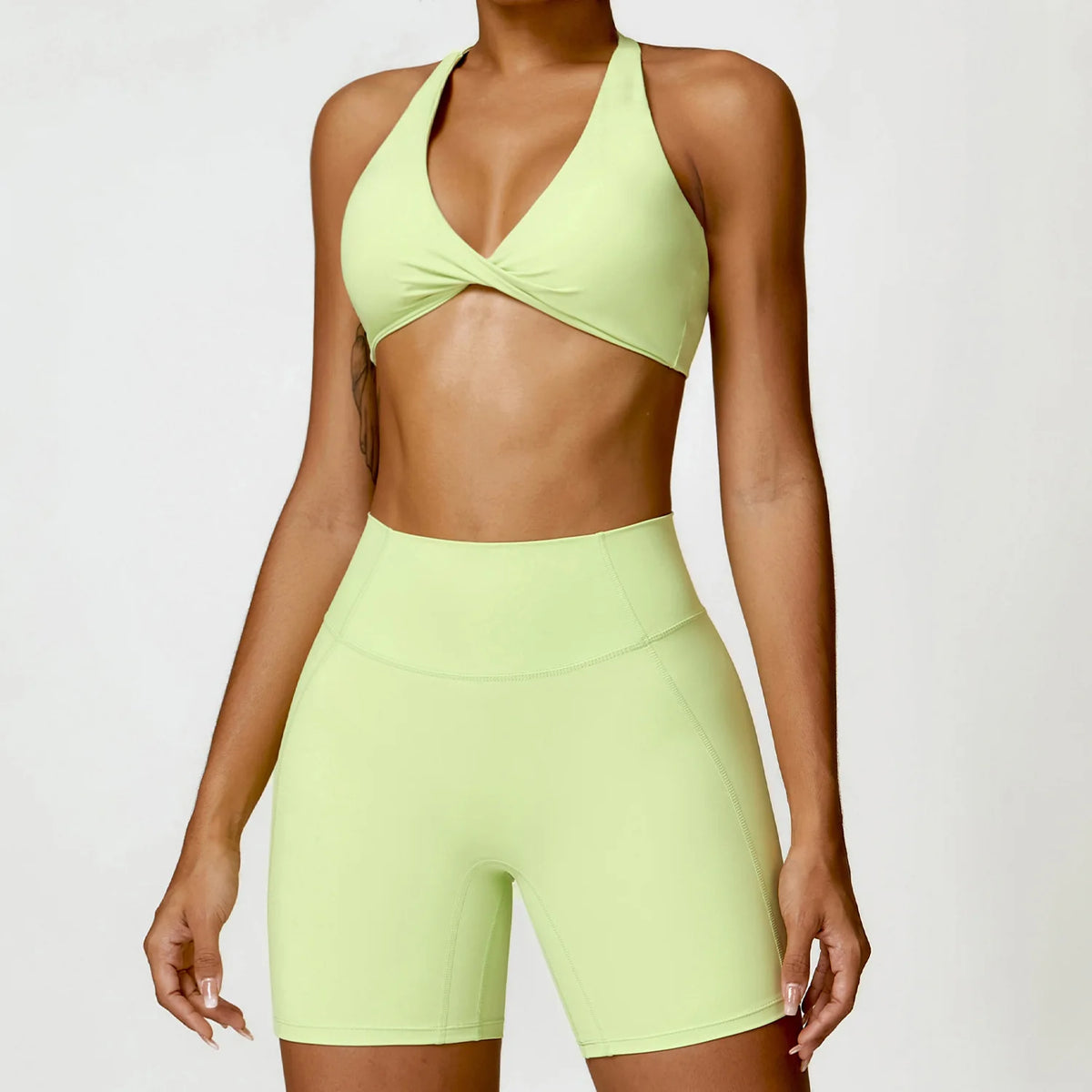 Women's Halter Bra And Variable Bottoms Yoga Set