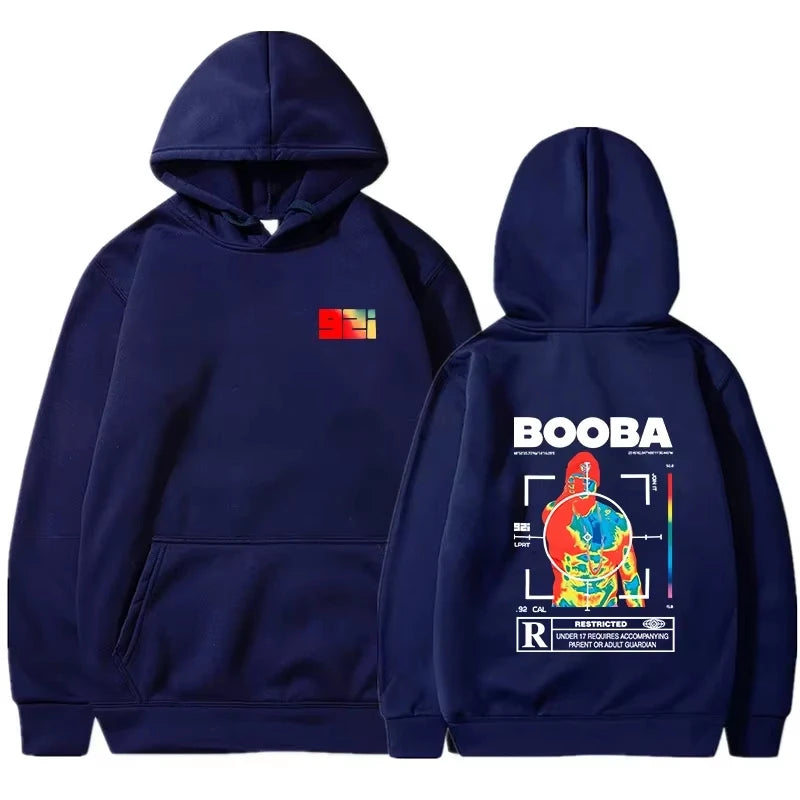 Graphic-Print Long-Sleeve Knit Pullover Hoodie