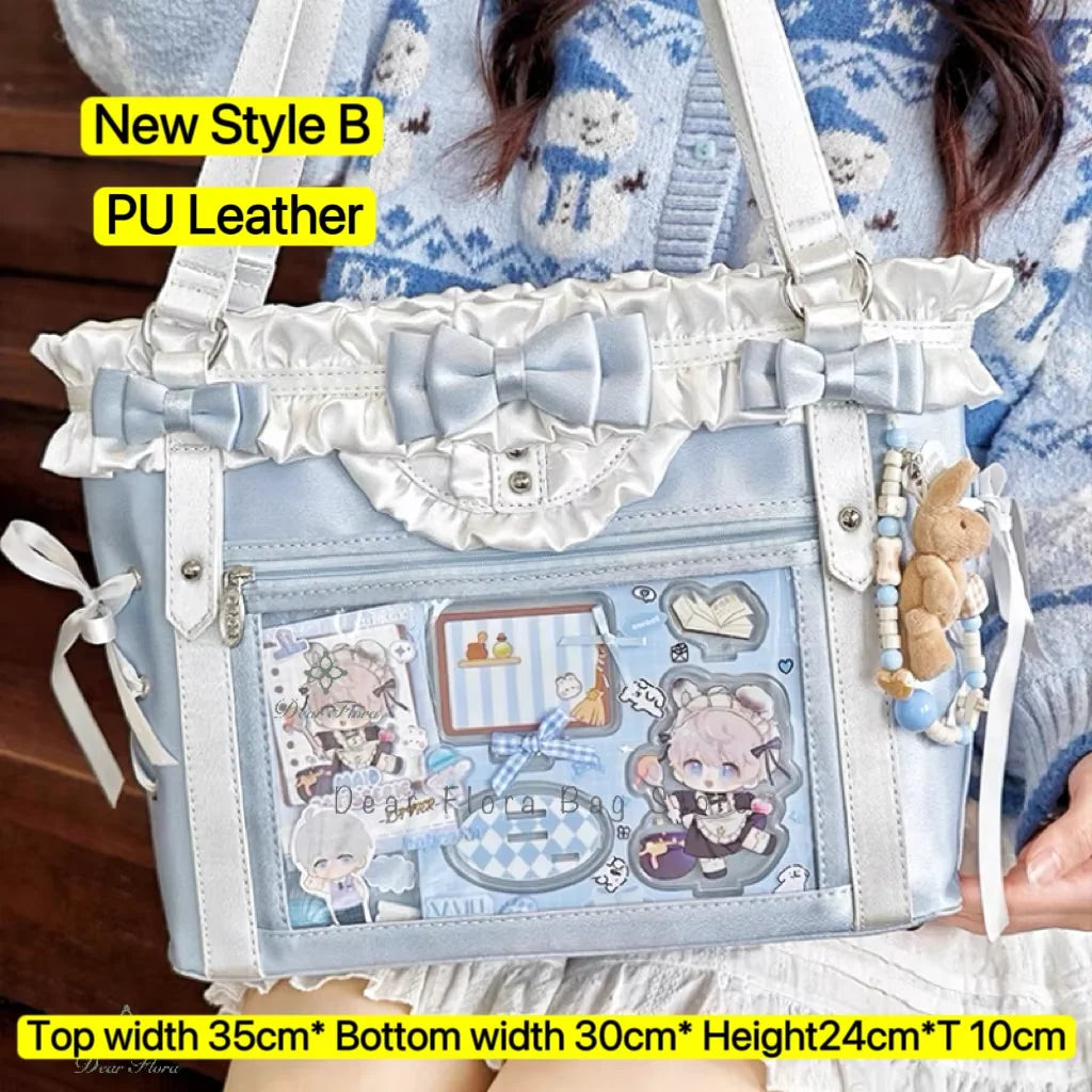 Decorative Display Tote Bag with Transparent Front Pocket