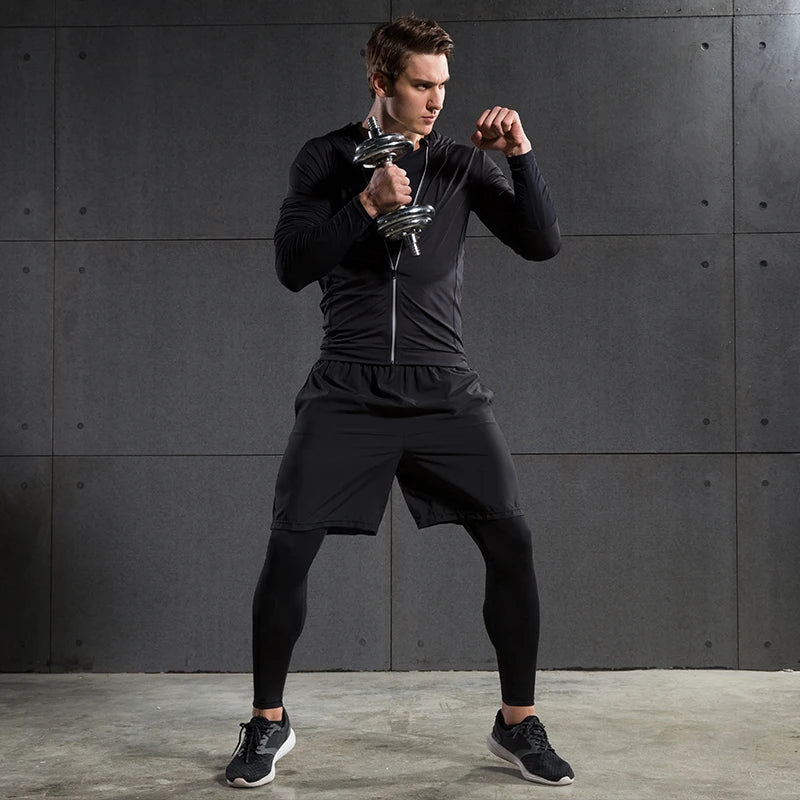 Hooded Long Sleeve Full Zip Running Sports Jacket