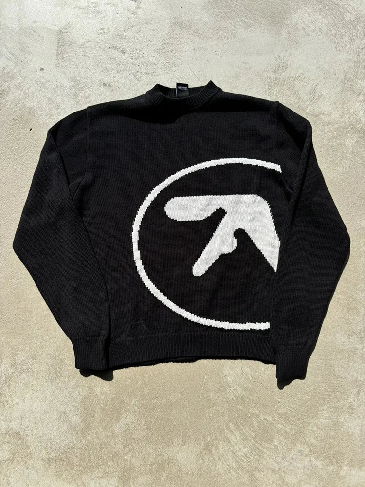 Men's Graphic Crew Neck Long Sleeve Knit Sweater