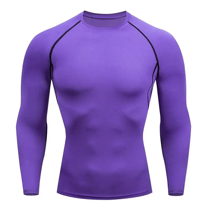 Fitted Crew Neck Long Sleeve Compression T Shirt