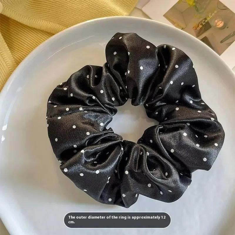 Polka Dot Fabric Scrunchie Elastic Hair Band for Ponytail Styling
