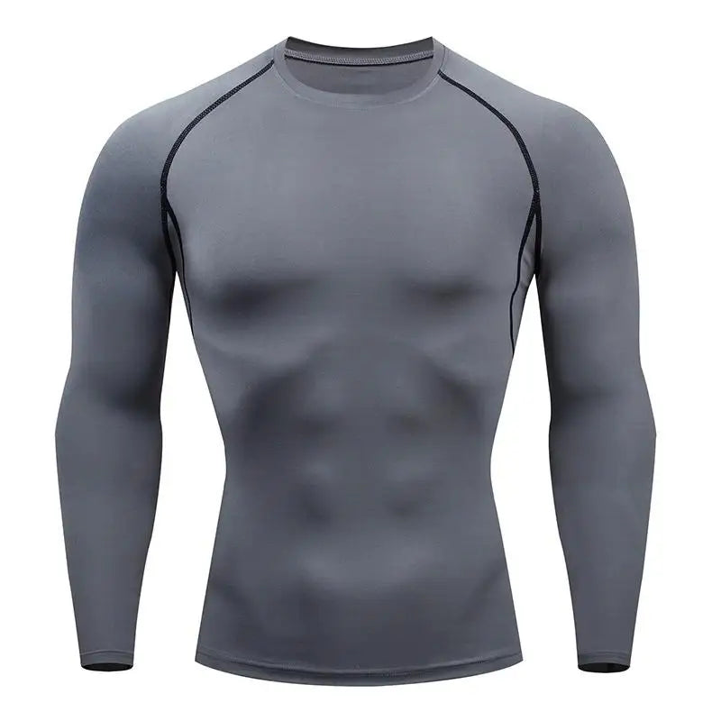 Fitted Crew Neck Long Sleeve Compression T Shirt