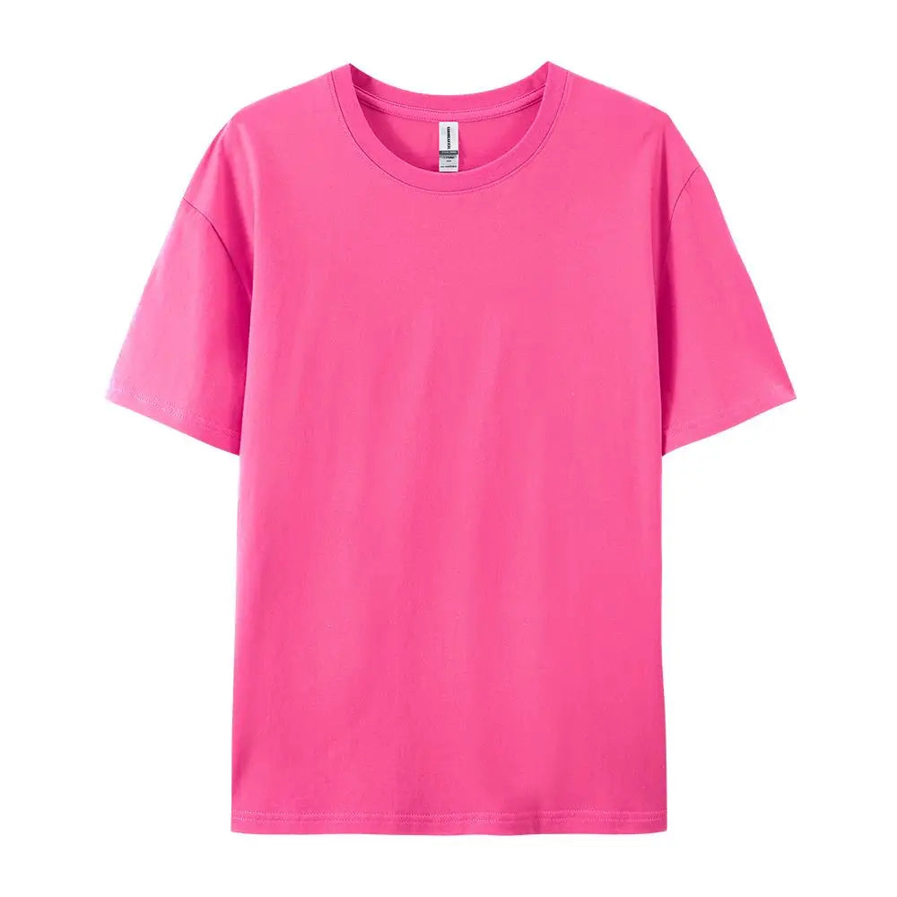 Solid Crew Neck Short Sleeve Cotton Casual T Shirt