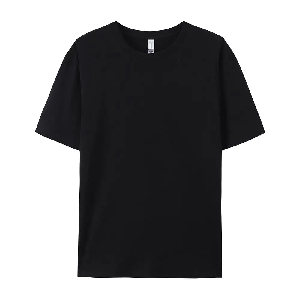 Solid Crew Neck Short Sleeve Cotton Casual T Shirt