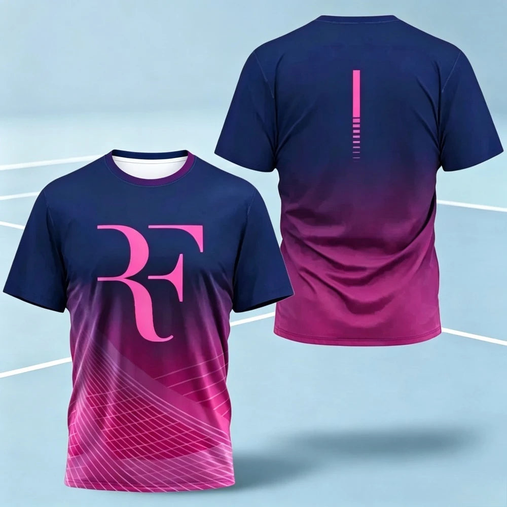 Tennis Graphic Short Sleeve Crew Neck Sports T Shirt