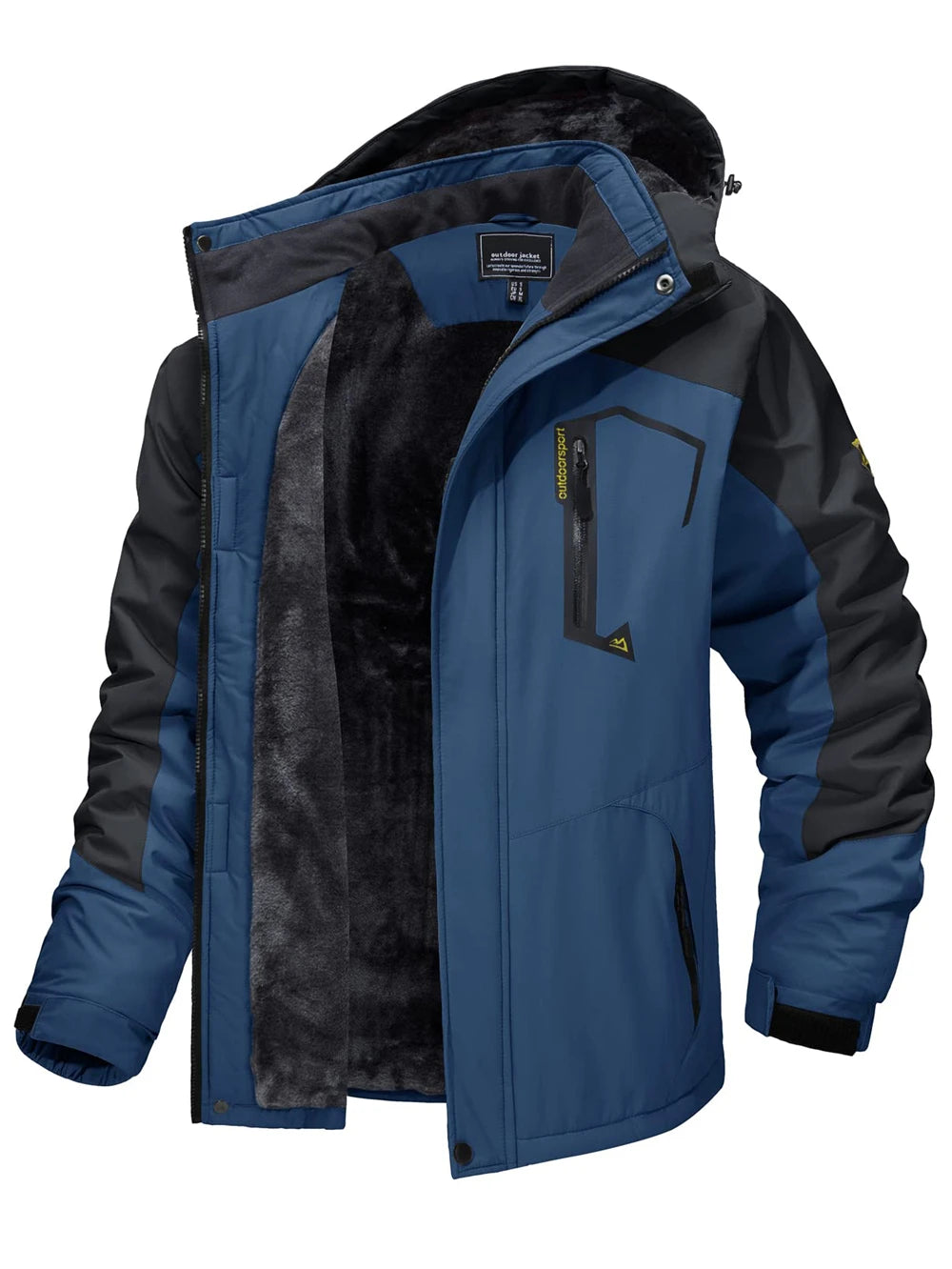 Men's Fleece Lined Hooded Zip Front Jacket