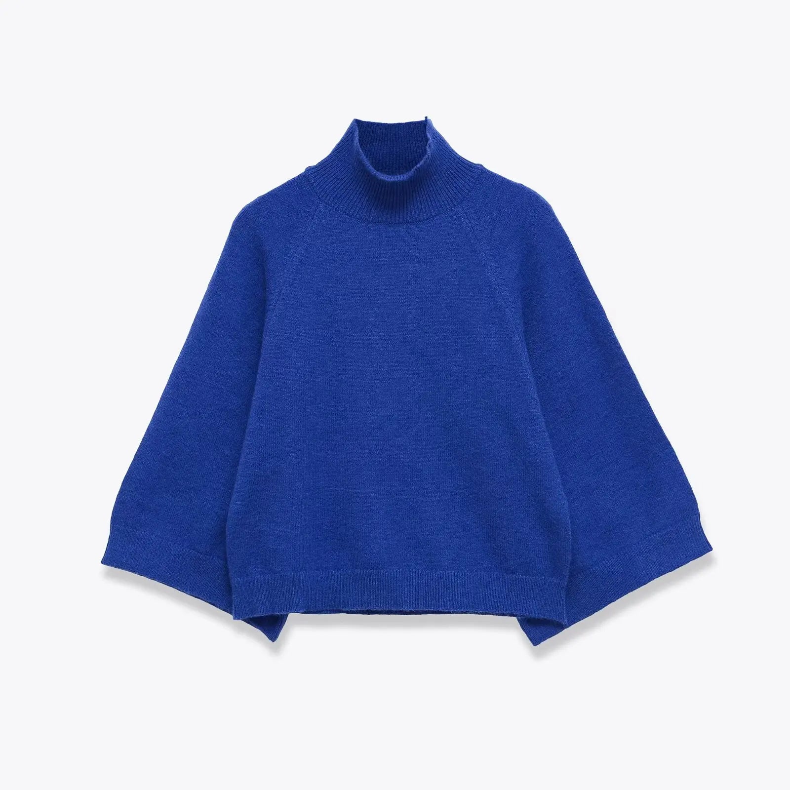 Women's Mock Neck Batwing Sleeve Sweater Casual Knit Layer
