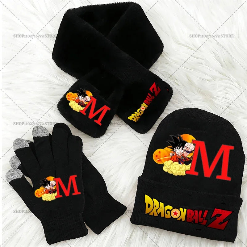 Kids' Dragon Ball Knitted Hat Scarf and Gloves Set for Winter