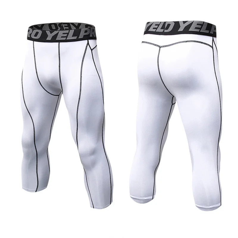 Men's Cropped Training Leggings for Gym and Running