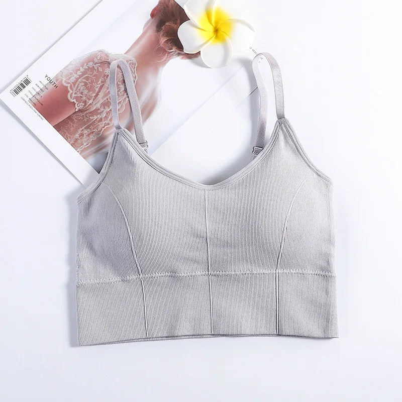 Women's Ribbed Scoop Neck Cropped Tank Top