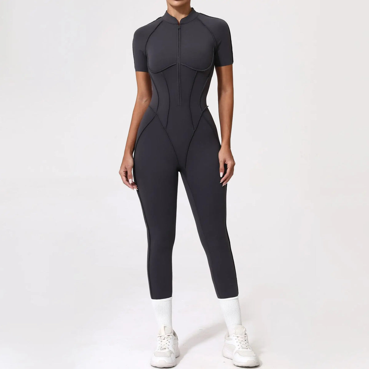 Women's Contoured Workout One Piece with Back Cutout and Multiple Sleeve Styles