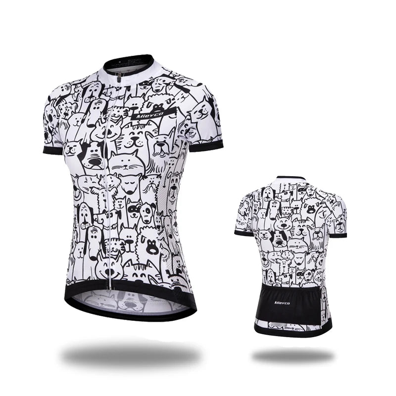 Women Cycling Jersey Summer MTB Bike Shirt Lightweight Breathable Reflective Cycling Top