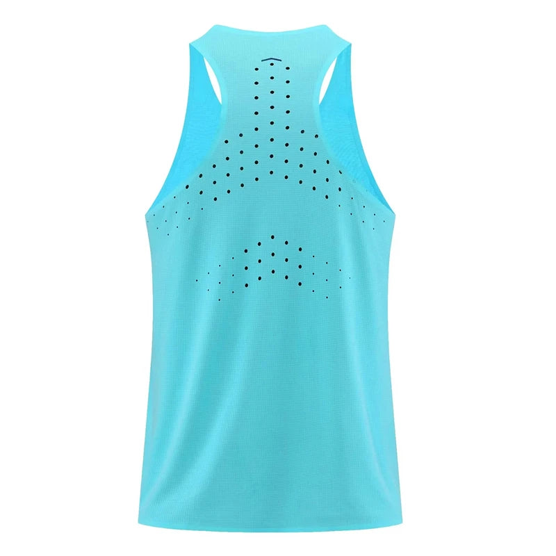Women's Printed Perforated Racerback Running Tank Top For Workout Outfits