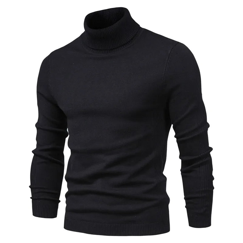 Men's Mock Neck Long Sleeve Knit Sweater