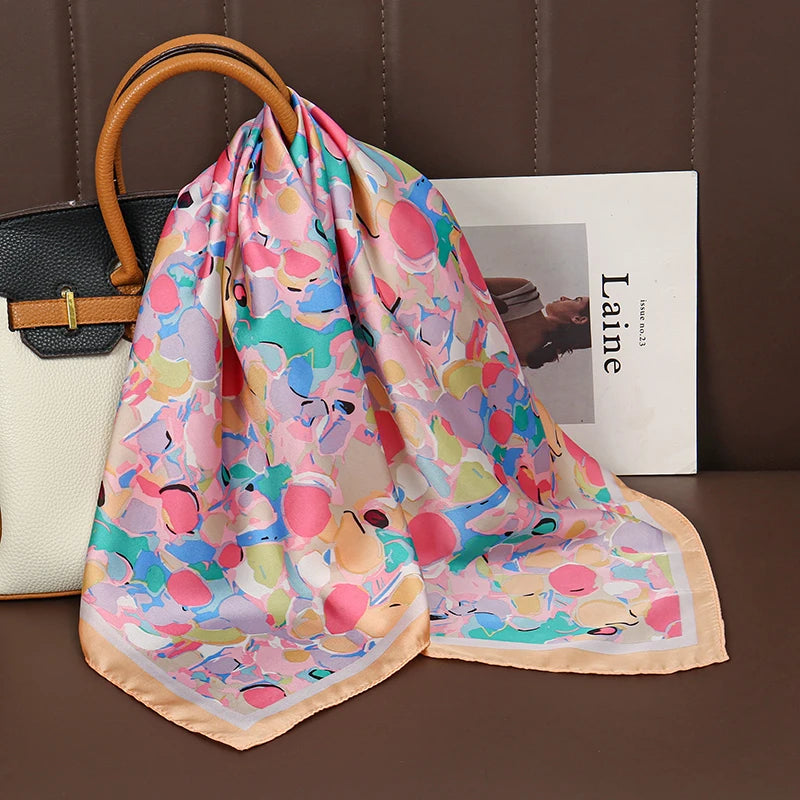 Printed Square Scarf with Floral and Graphic Pattern Options