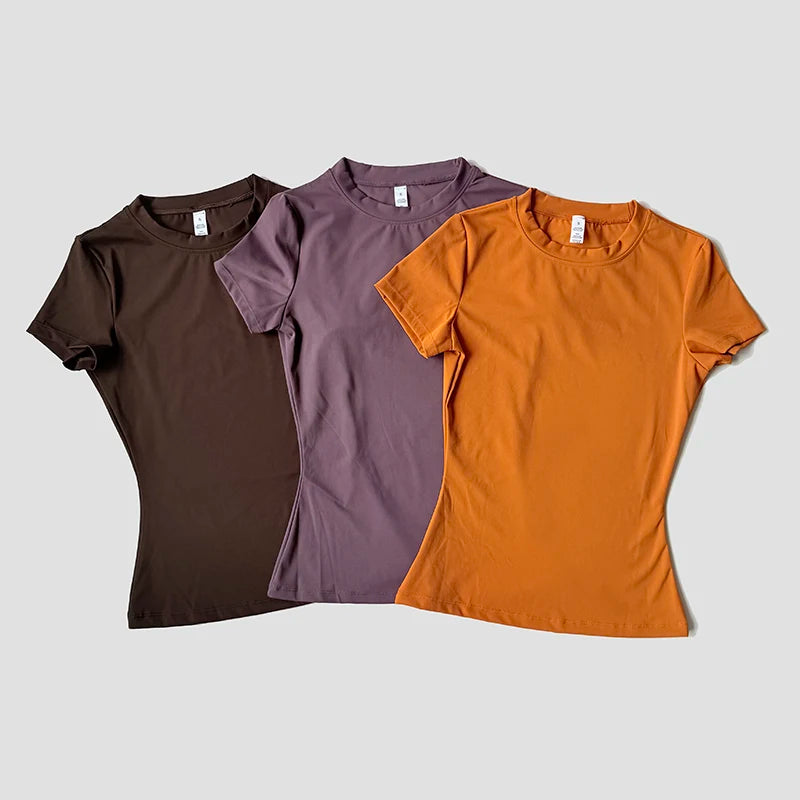 Women’s Seamless Short Sleeve Yoga Top – Fitness &amp; Running Activewear