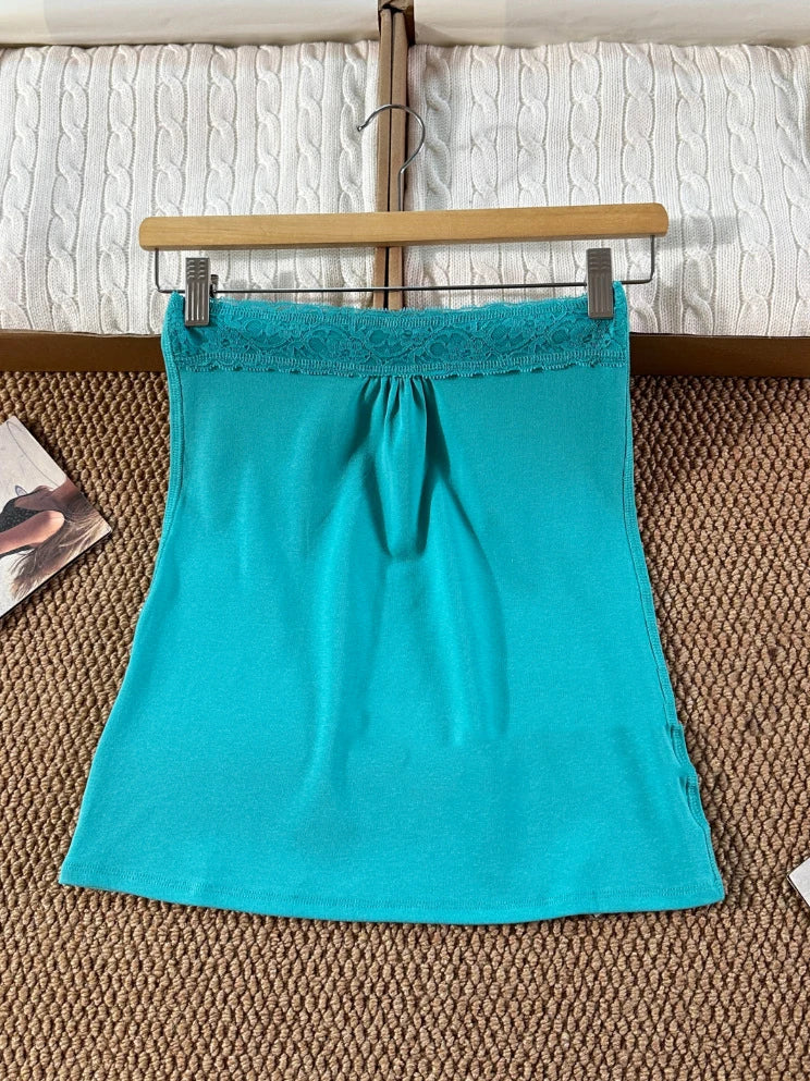 Women's Cotton Camisole and Bandeau Tops with Lace and Ruched Style Options