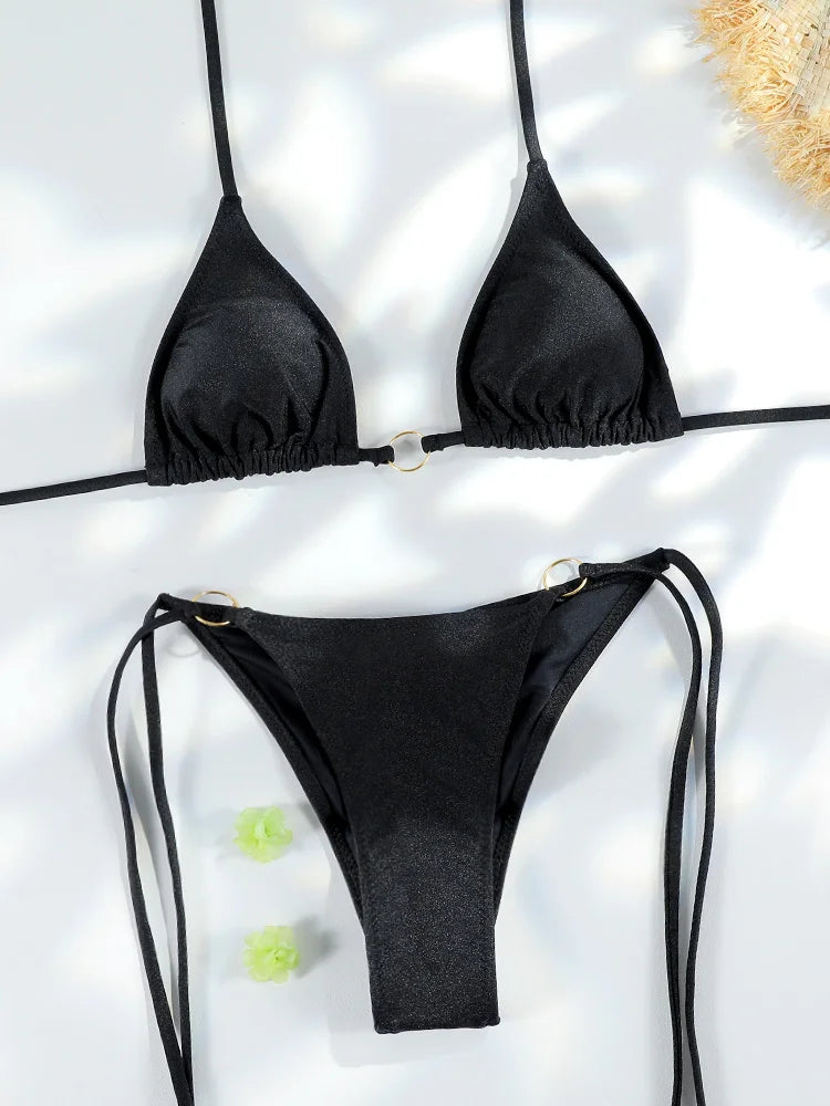 Chain Print Triangle Bikini