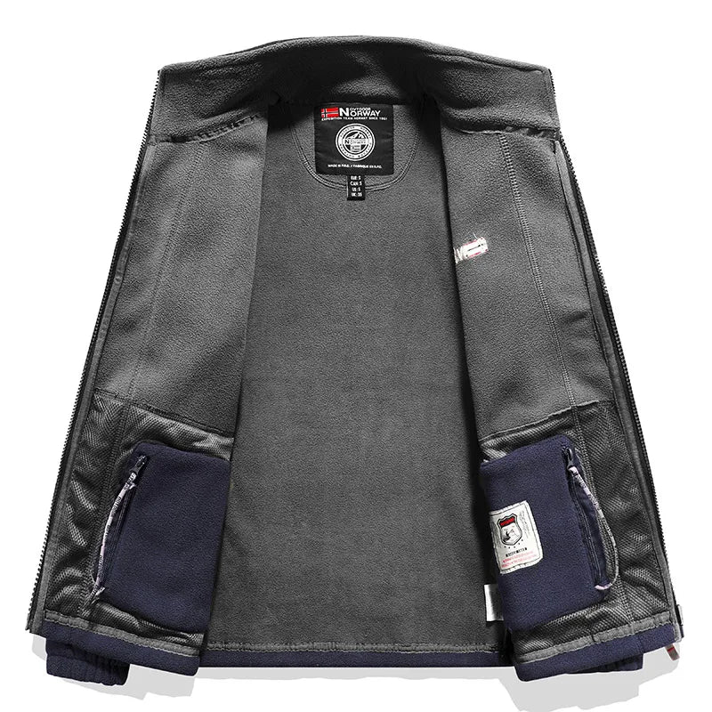 Men's Stand Collar Fleece Jacket