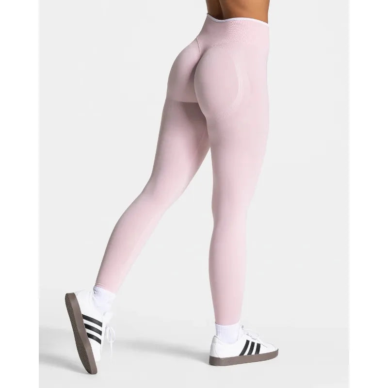 Women's High-Waist Contrast-Trim Stretch Ankle-Length Yoga Leggings