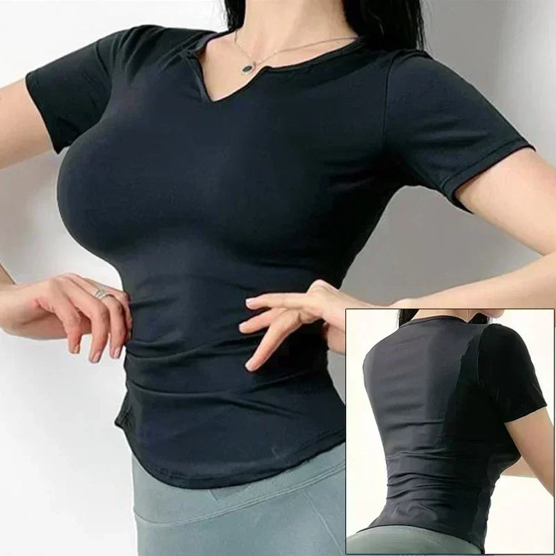 Women's Fitted Short-Sleeve Workout Top