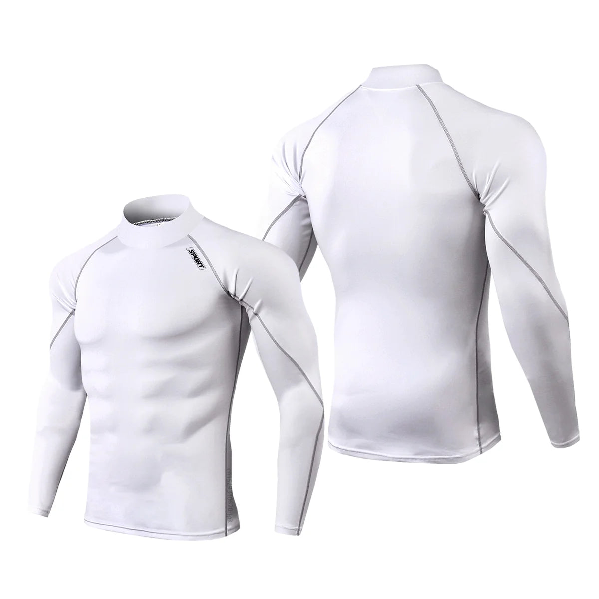 Mock Neck Compression Long Sleeve Rash Guard For Sports Outfits