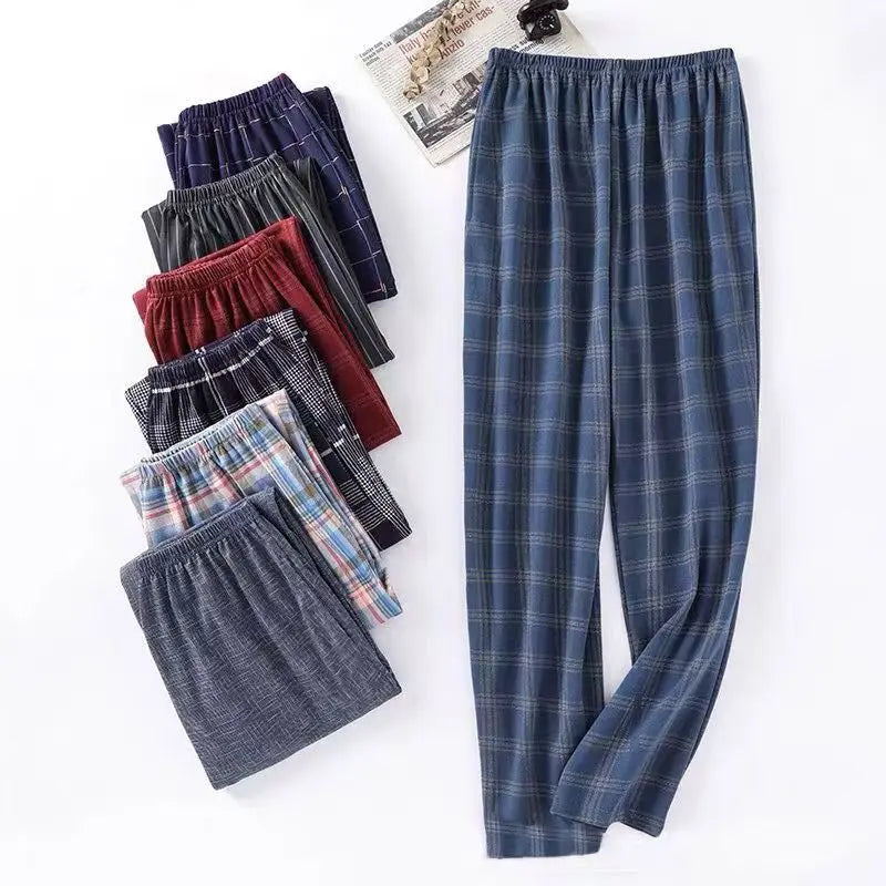 Men's Patterned Elastic Waist Straight Leg Pajama Lounge Pants