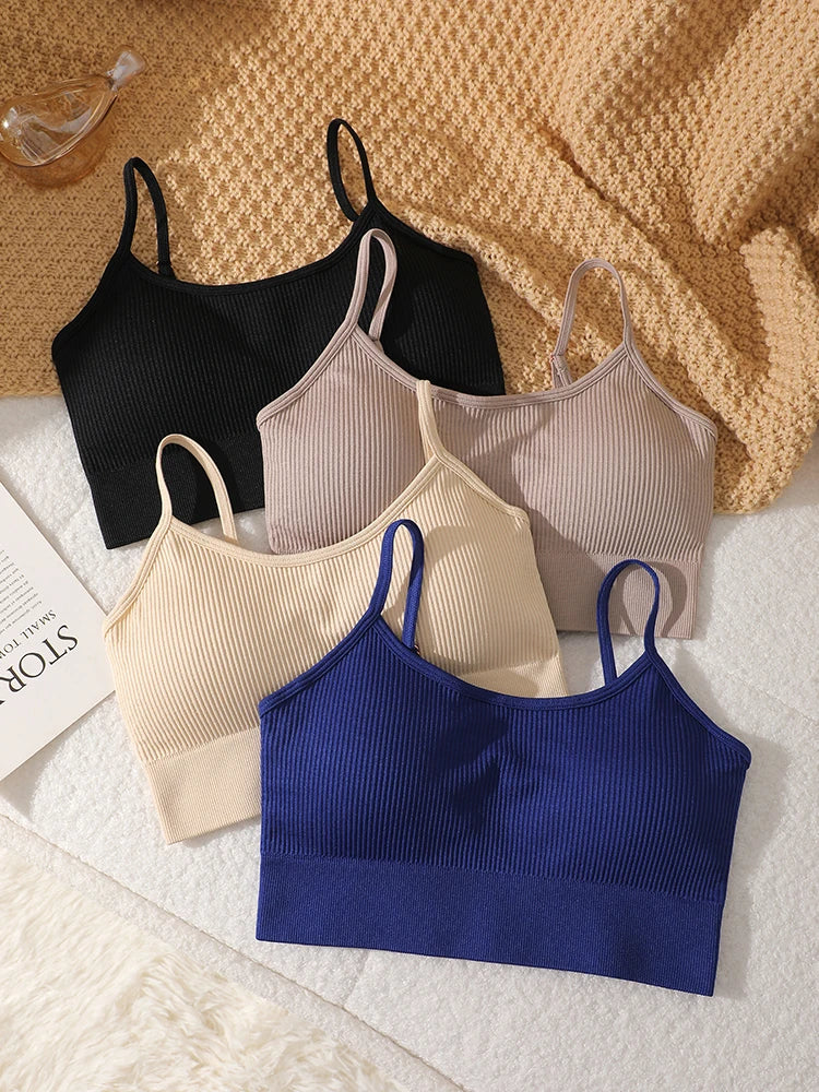Women's Thin Strap Cropped Sports Sports Bra For Workout Outfits