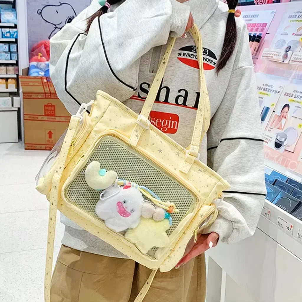 Decorative Display Tote Bag with Transparent Front Pocket