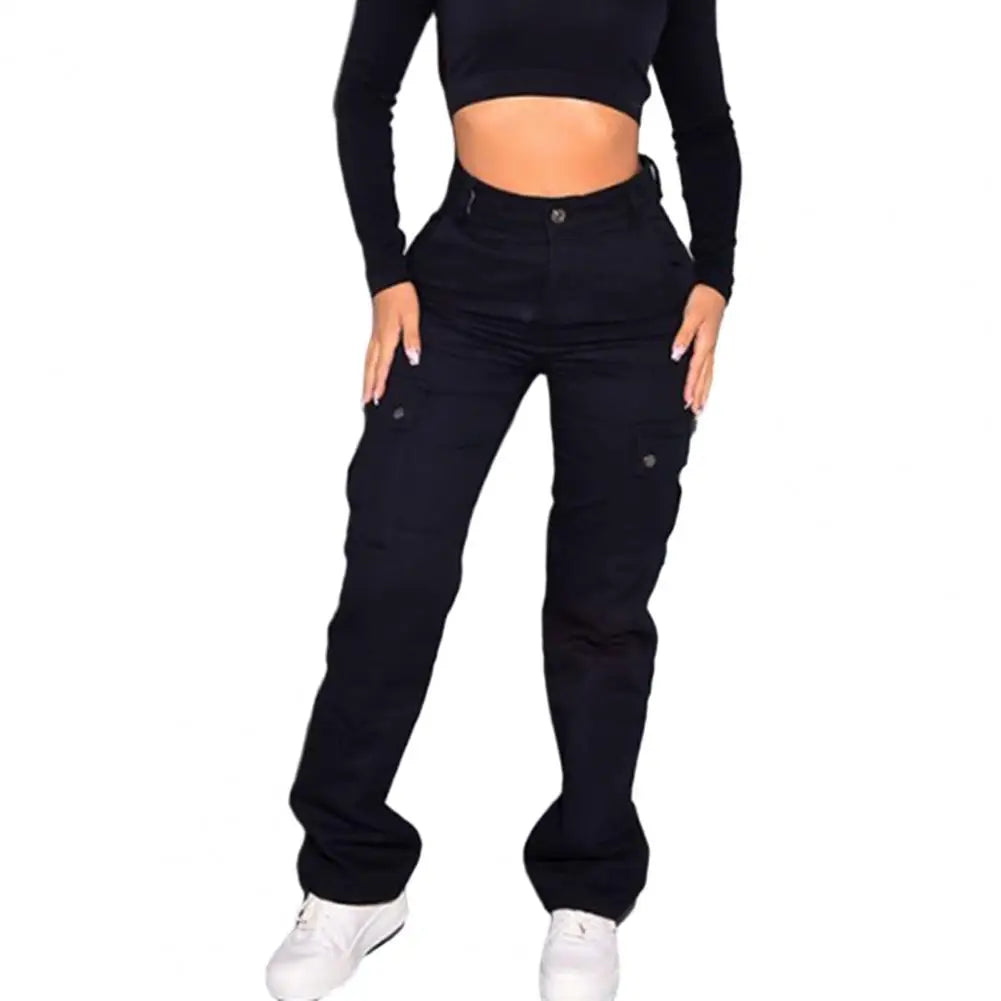 Women's Cargo Pants with Relaxed Legs and Flap Side Pockets