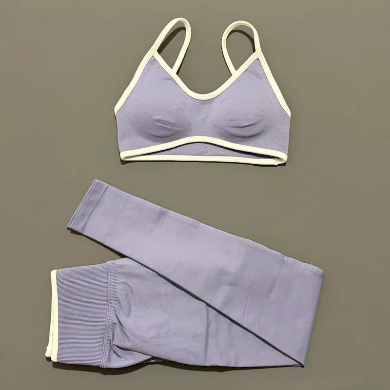 Women's Strappy Bra And Shorts Yoga Set For Workout Outfits