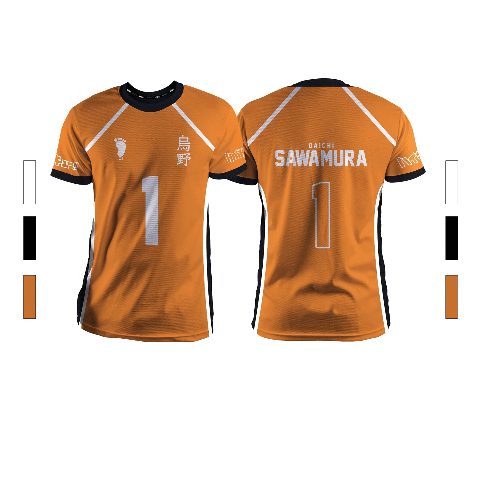 Anime Number Volleyball Short Sleeve T-shirt For Sports Outfits