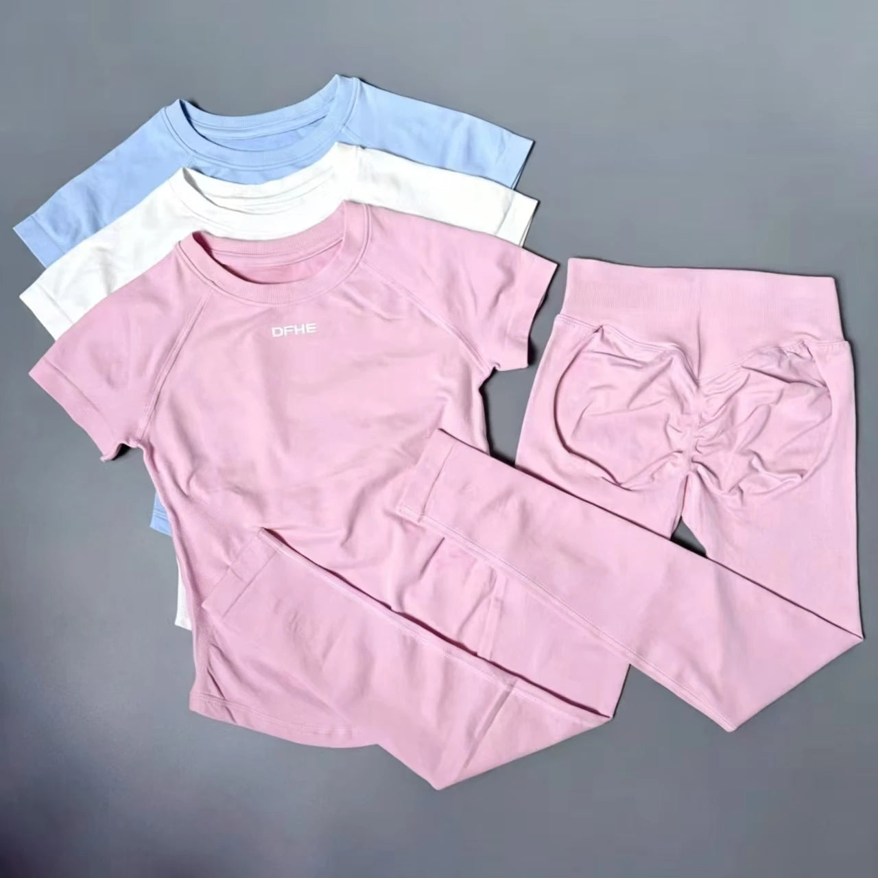 Women's Short Sleeve Yoga Top and Leggings Set