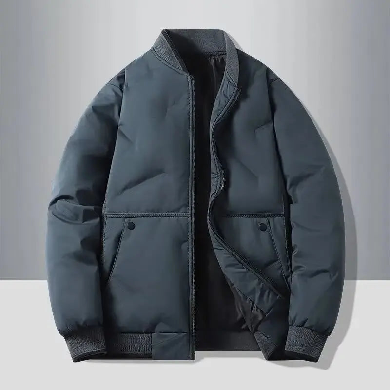 Men's Baseball-Collar Zip-Front Jacket