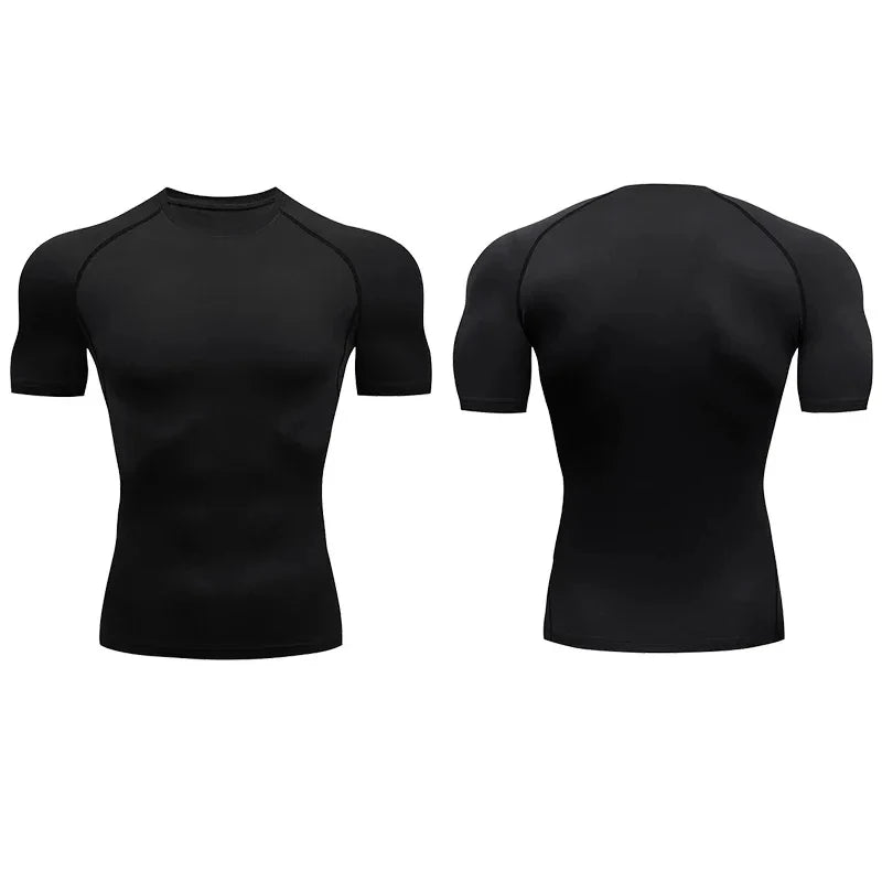 Fitted Sports Compression Shirt with Original Sleeve Style Options